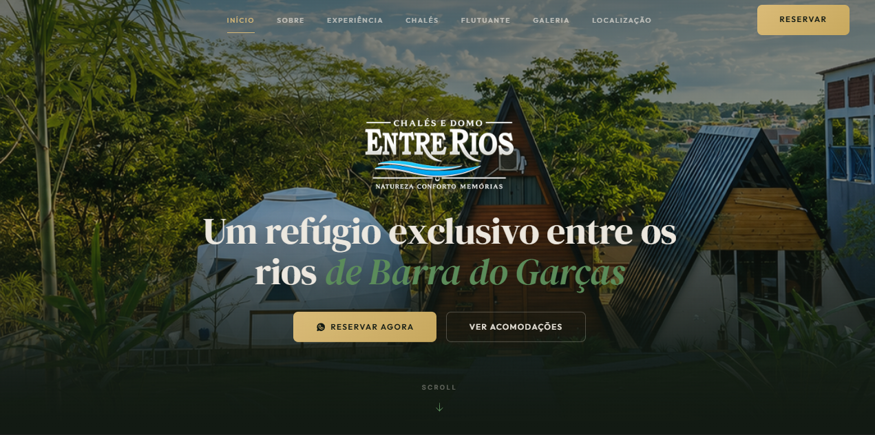 Site Chalés e Domo Entre Rios